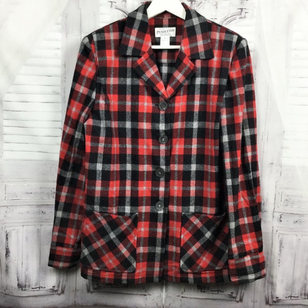 Pendleton The 49’er Retro Plaid Jacket Red Black M
